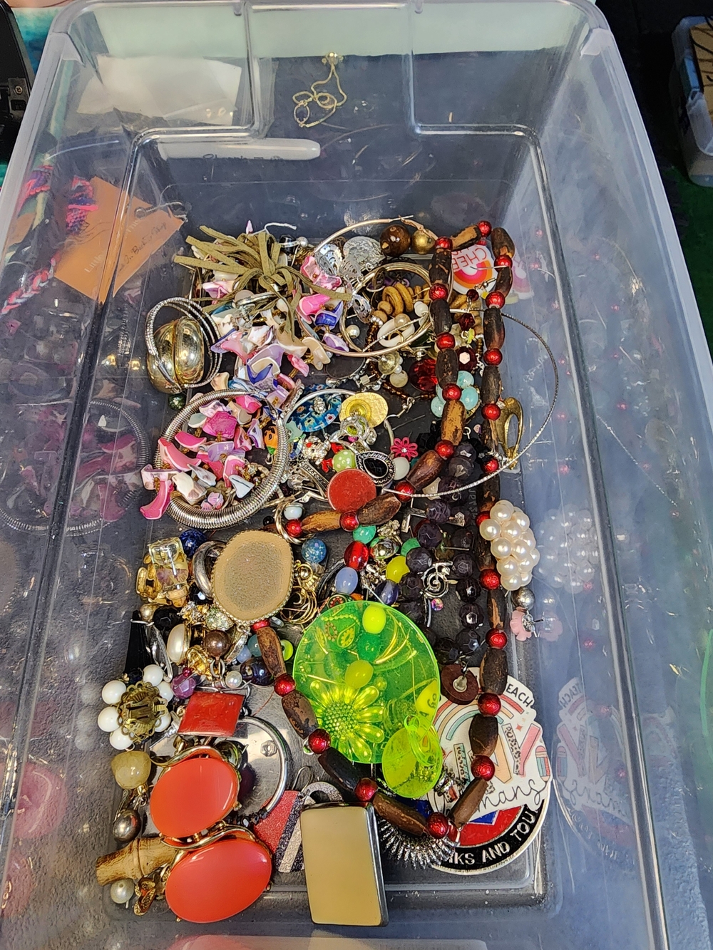 1lb Mixed Costume Jewelry Lot For Crafting May Or May Not Have Matches